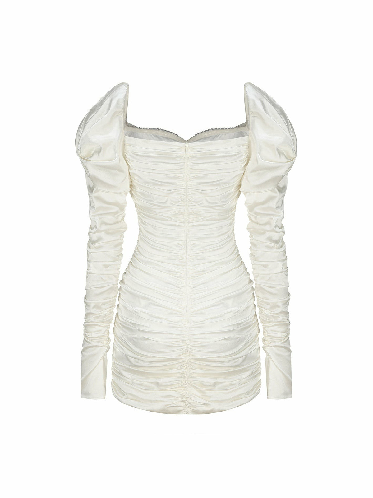 Daphne Satin Dress: White Mini Dress for Bridal Shower - Nana Jacqueline
