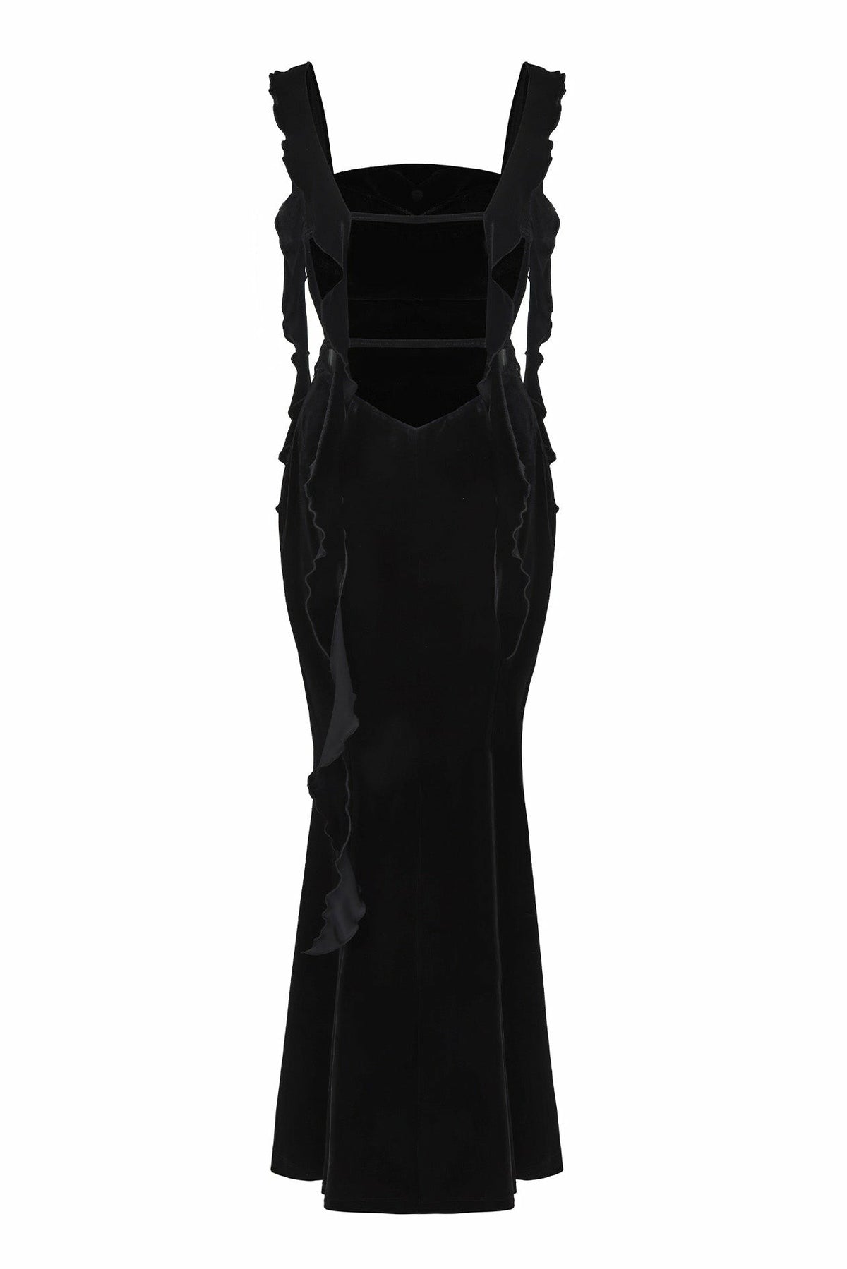 Caroline Velvet Dress: Black Maxi Dress for Cocktail Party - Nana Jacqueline