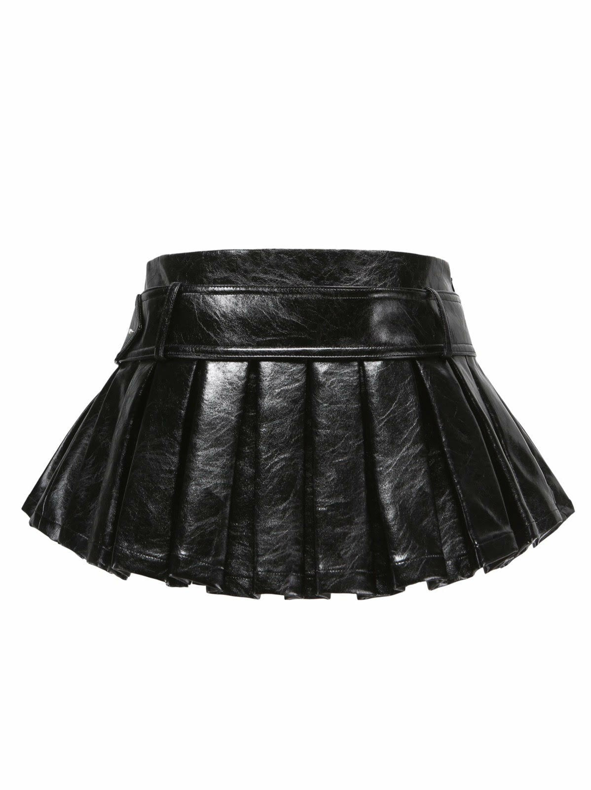 Teresa Leather Mini Skirt: Black Mini Skirt for Girls' Night Out - Nana Jacqueline