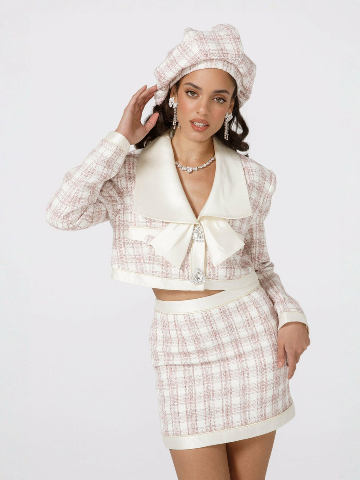 Alexa Mini Skirt: Pink Mini Skirt for Brunch - Nana Jacqueline