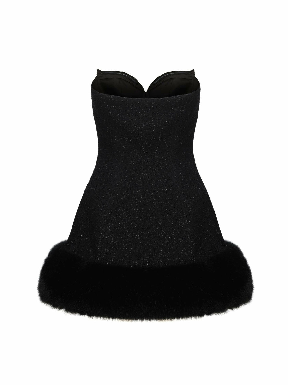 Alexandra Fur Top: Black Mini Dress for Cocktail Party - Nana Jacqueline
