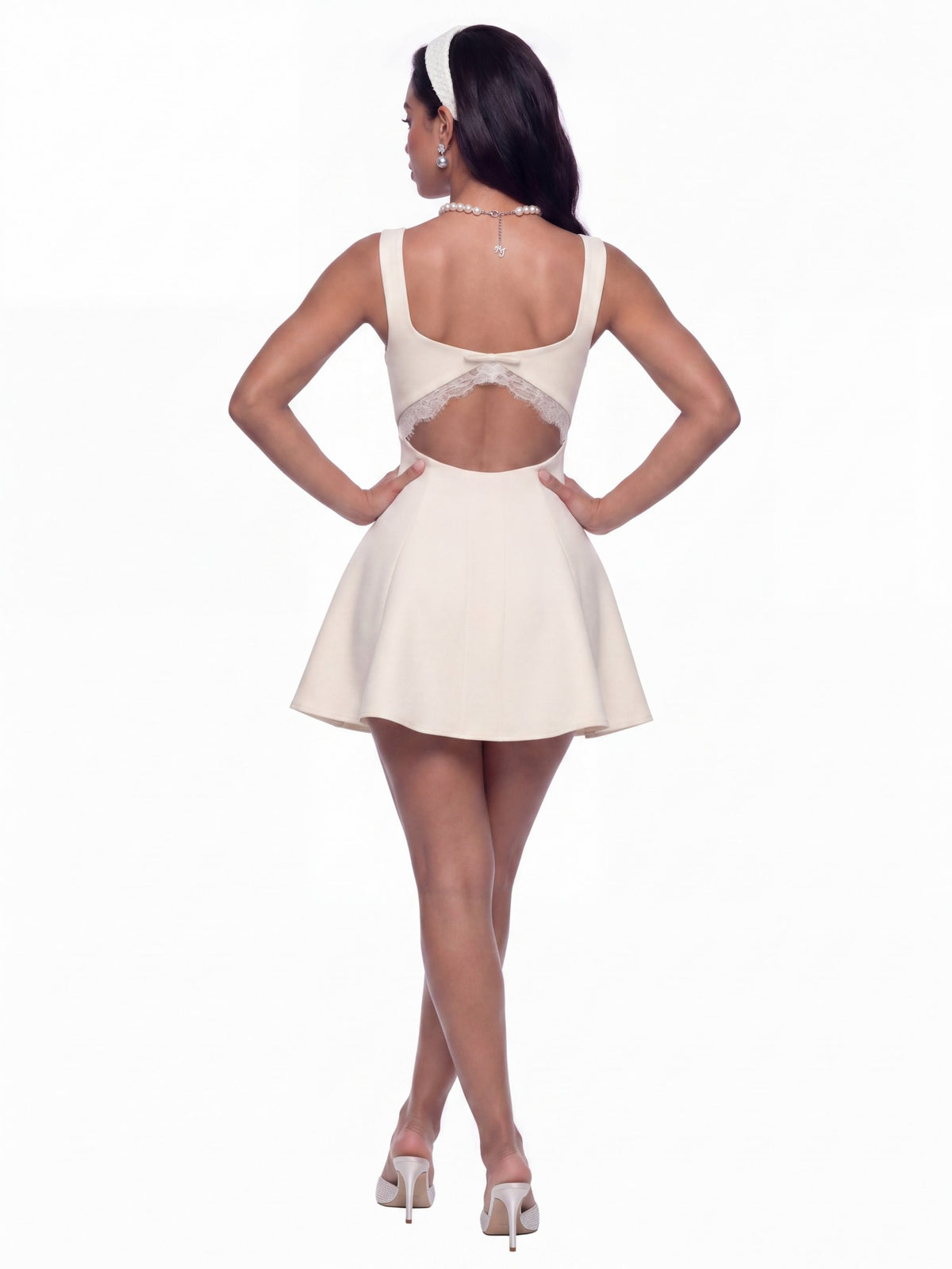 Eliza Open-Back Champagne Dress - Nana Jacqueline
