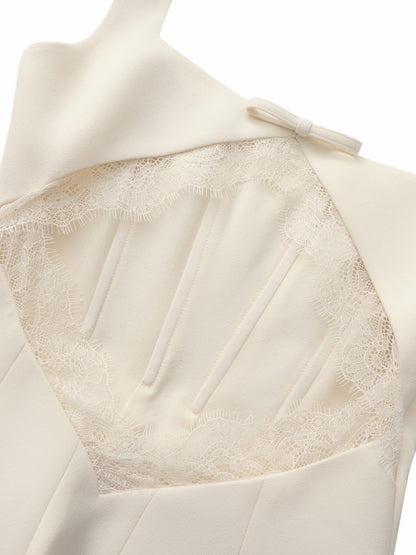 Eliza Open-Back Champagne Dress - Nana Jacqueline