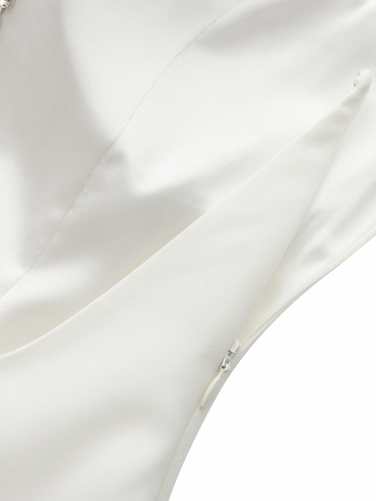 Giana Open-Back Crystal-Chain White Dress - Nana Jacqueline