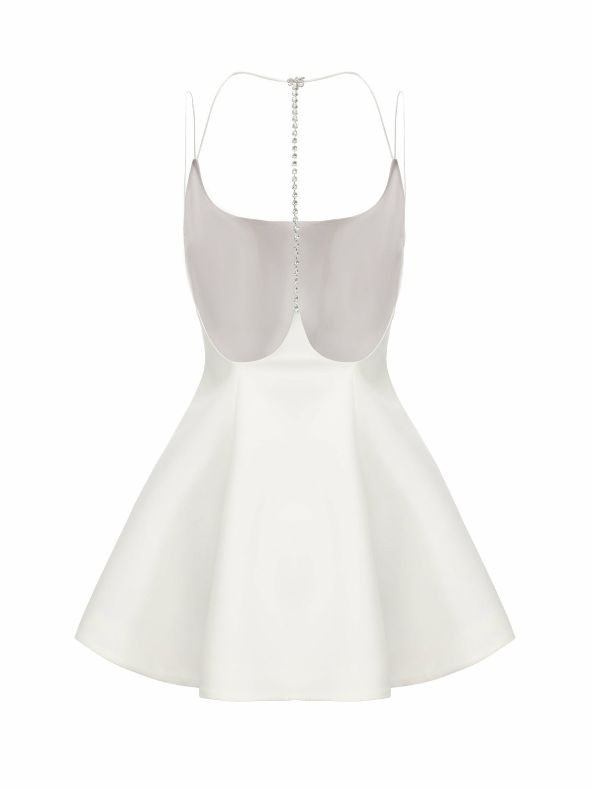 Giana Open-Back Crystal-Chain White Dress - Nana Jacqueline
