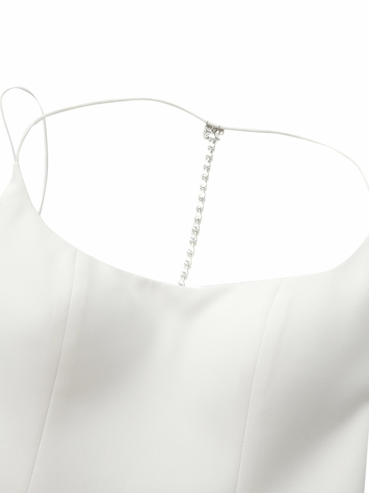 Giana Open-Back Crystal-Chain White Dress - Nana Jacqueline