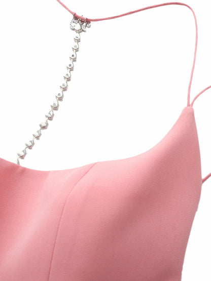 Giana Open-Back Crystal Pink Dress - Nana Jacqueline