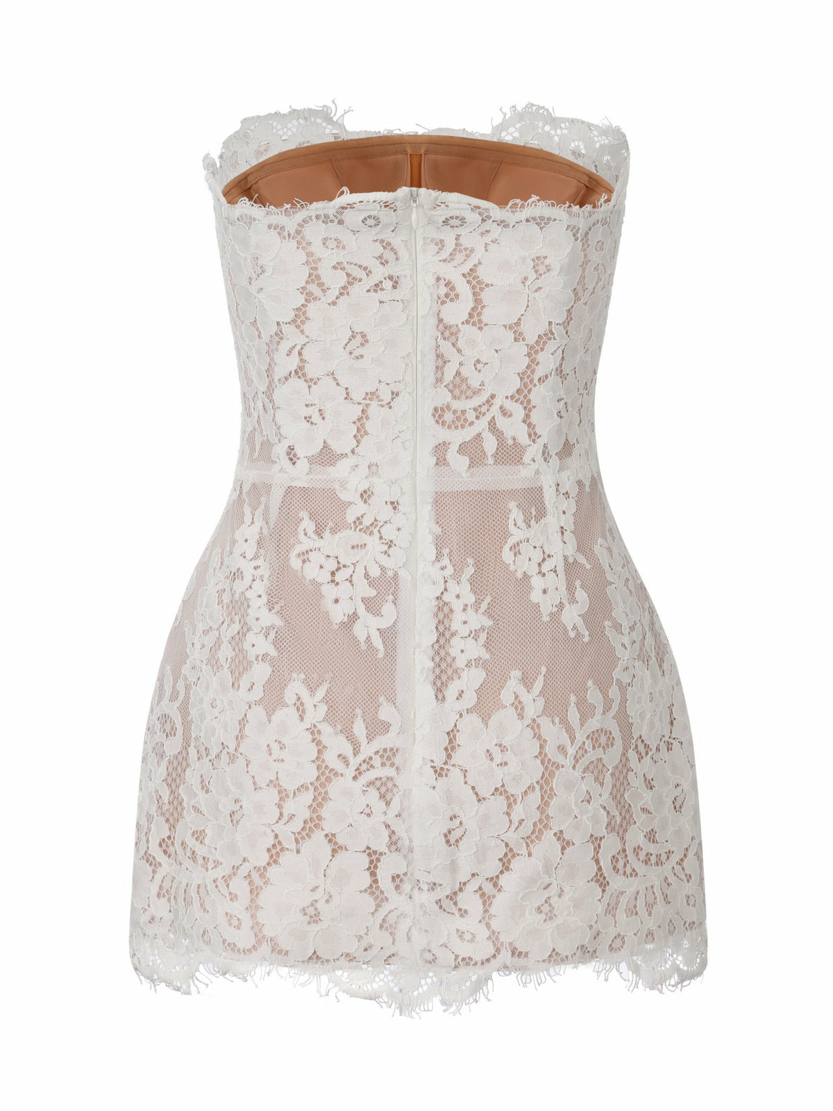 Mara Strapless Lace White Dress - Nana Jacqueline