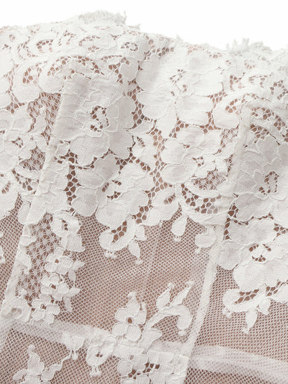 Mara Strapless Lace White Dress - Nana Jacqueline