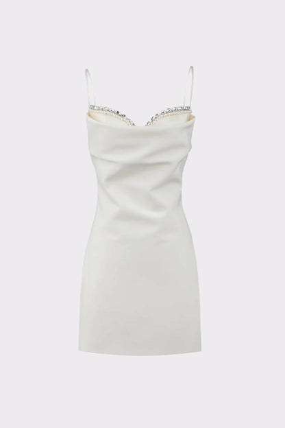 Elsie Dress: White Mini Dress for Wedding After-Party - Nana Jacqueline