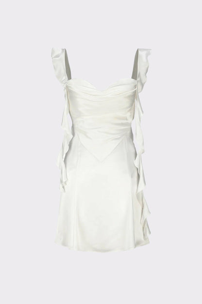 Karina Dress: White Mini Dress for Engagement Party - Nana Jacqueline