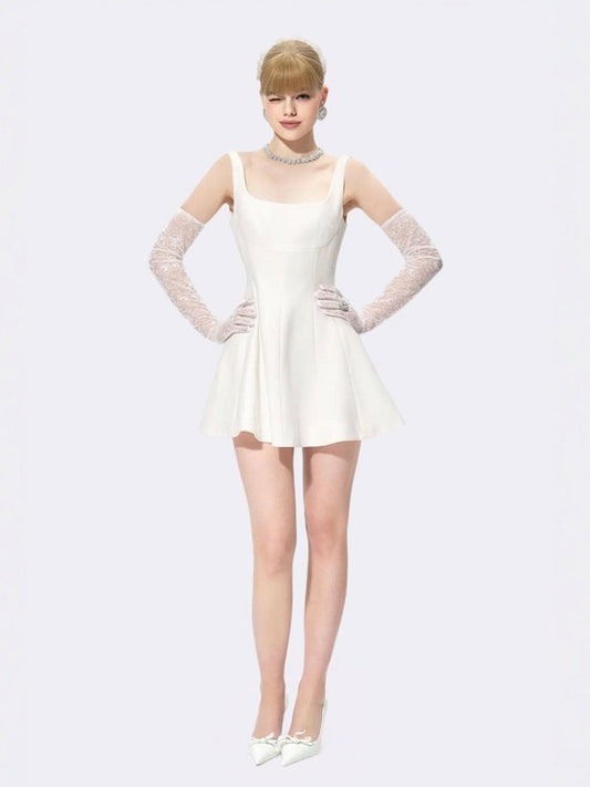 Marianne Dress: White Mini Dress for Bridal Shower - Nana Jacqueline