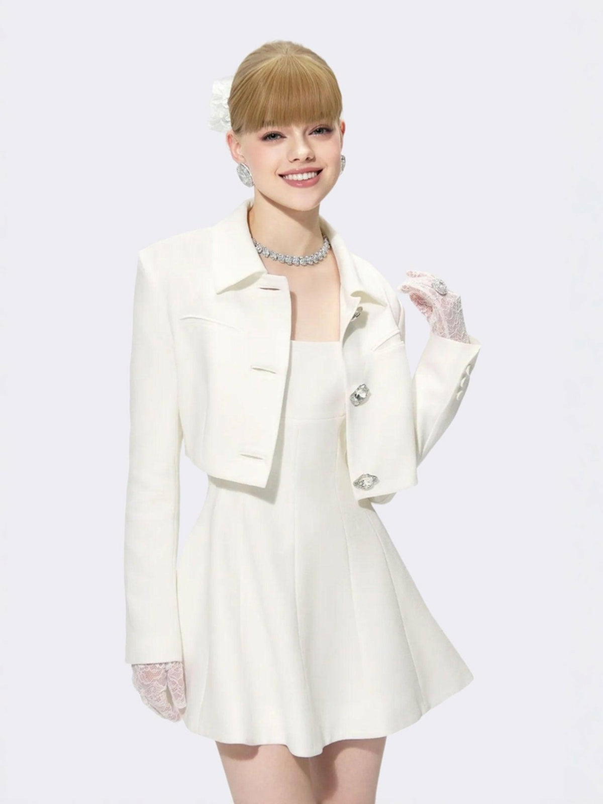 Marianne Dress: White Mini Dress for Bridal Shower - Nana Jacqueline