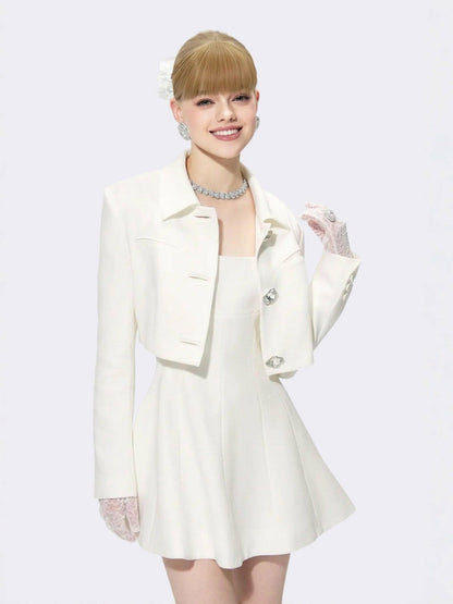 Marianne Dress: White Mini Dress for Bridal Shower - Nana Jacqueline