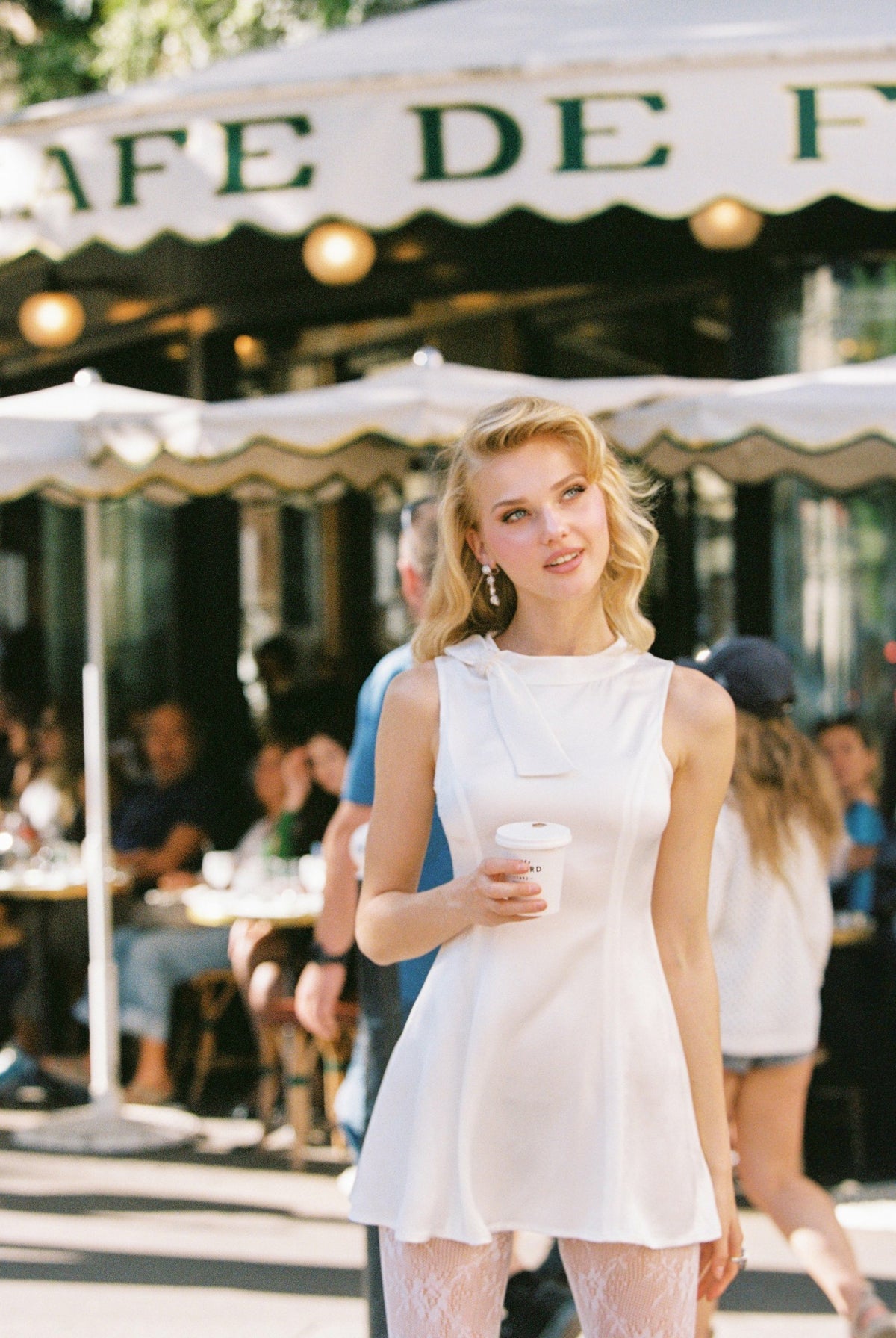 Lila Satin Mini Dress: White Mini Dress for Bridal Shower - Nana Jacqueline