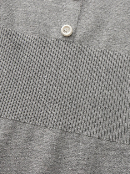 Grey Contrast-Trim Knit Mini Dress - Nana Jacqueline