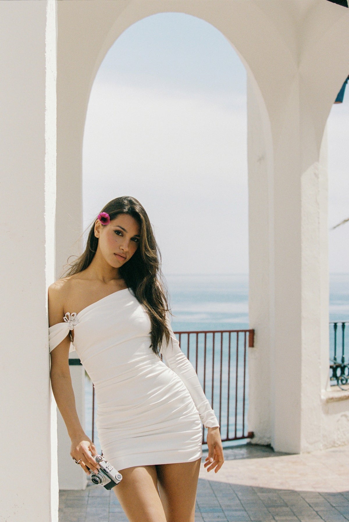 Marlene Dress: White Mini Dress for Bridal Shower - Nana Jacqueline