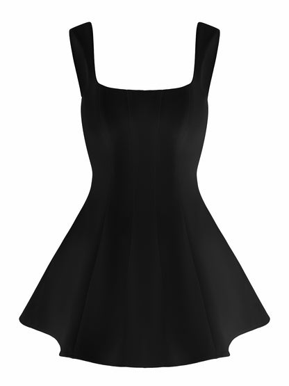 Eliza Square-Neck Black Dress - Nana Jacqueline