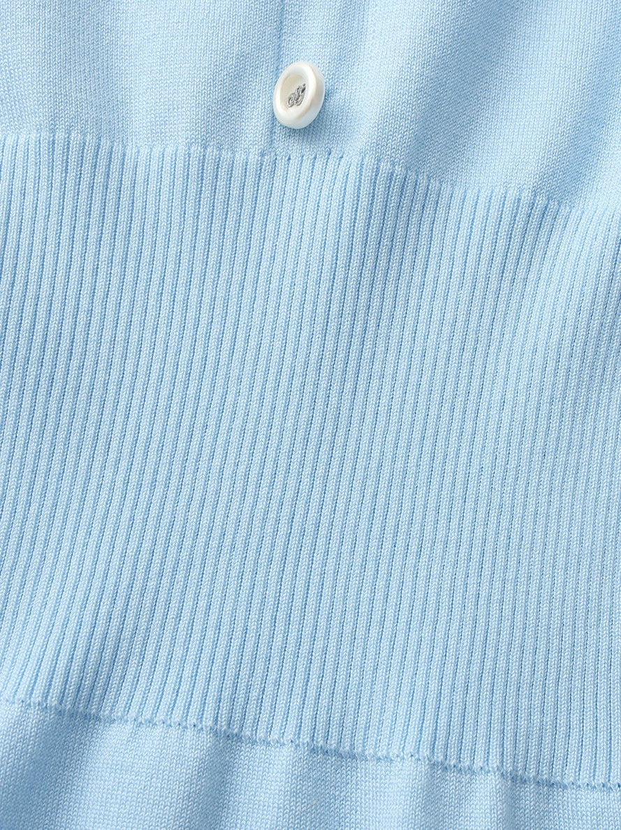 Light Blue Contrast-Trim Knit Mini Dress - Nana Jacqueline
