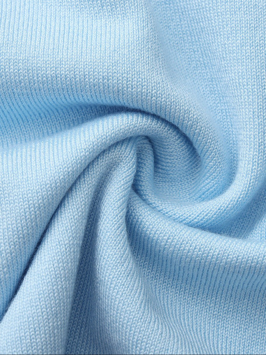 Light Blue Contrast-Trim Knit Mini Dress - Nana Jacqueline