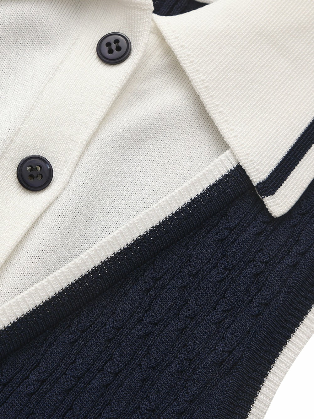 Navy Colorblock Knit Dress with Faux Pleated Skirt - Nana Jacqueline