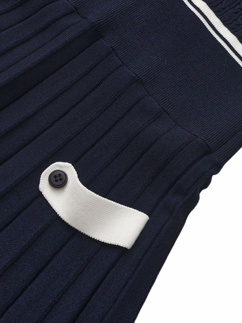 Navy Colorblock Knit Dress with Faux Pleated Skirt - Nana Jacqueline
