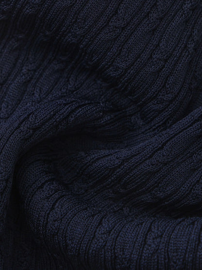 Navy Colorblock Knit Dress with Faux Pleated Skirt - Nana Jacqueline
