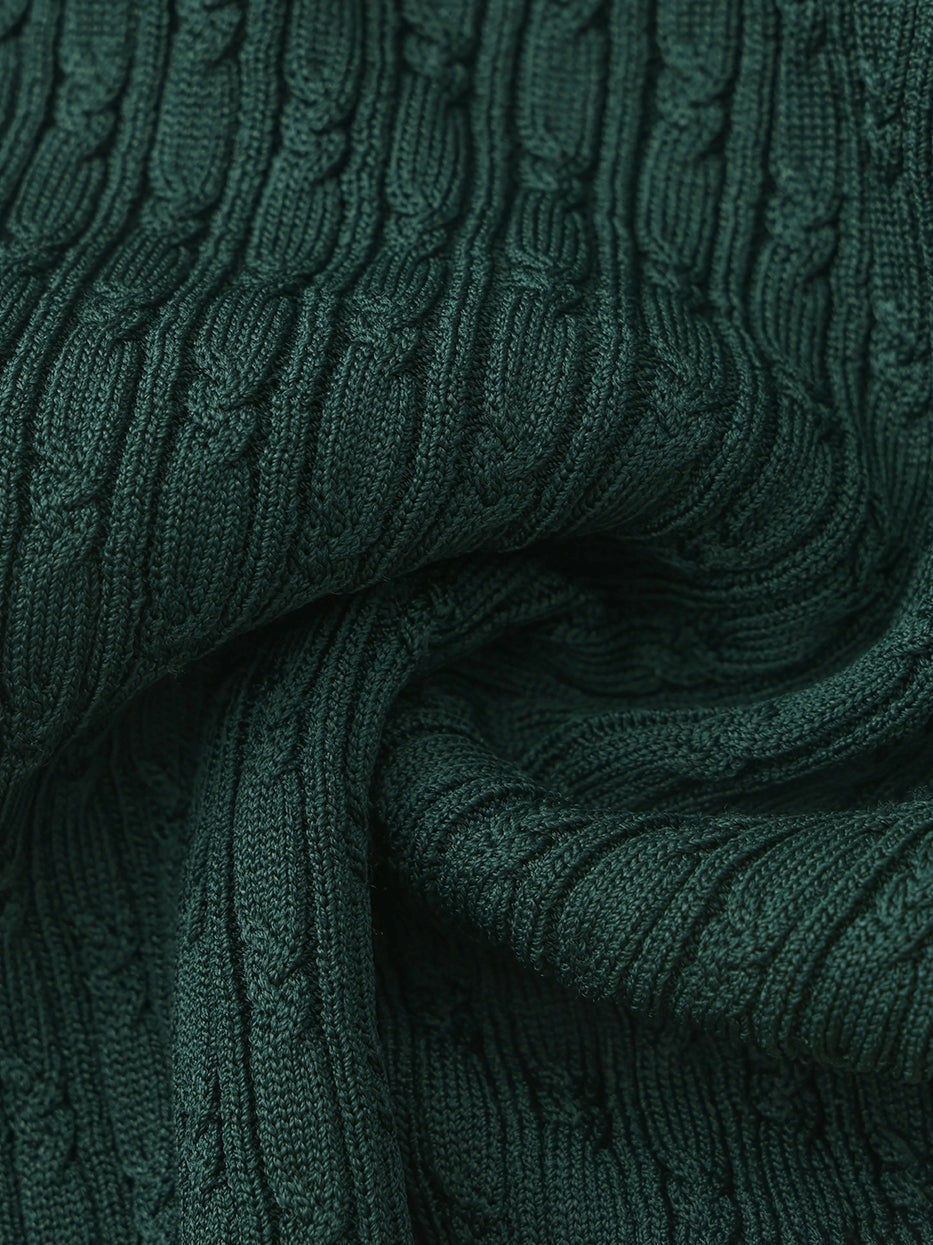 Deep Green Colorblock Knit Dress with Faux Pleated Skirt - Nana Jacqueline