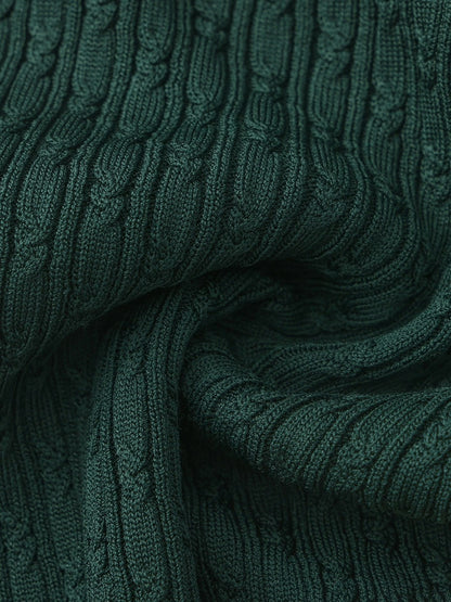 Deep Green Colorblock Knit Dress with Faux Pleated Skirt - Nana Jacqueline
