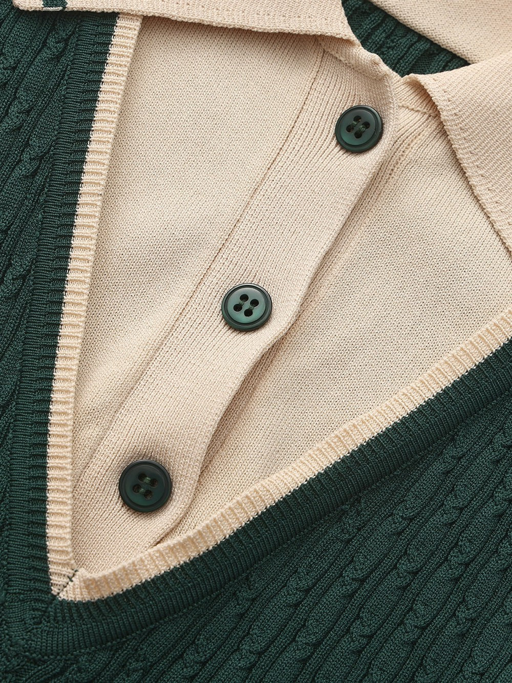 Deep Green Colorblock Knit Dress with Faux Pleated Skirt - Nana Jacqueline