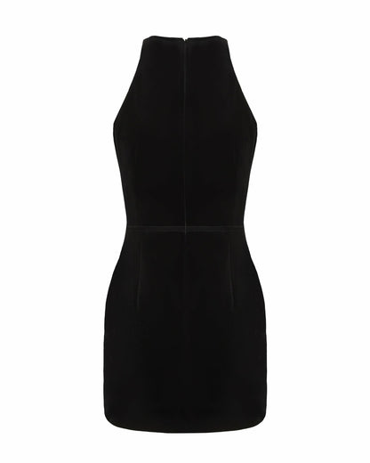 Estelle Velvet Mini Dress: Black Mini Dress for Cocktail Party - Nana Jacqueline