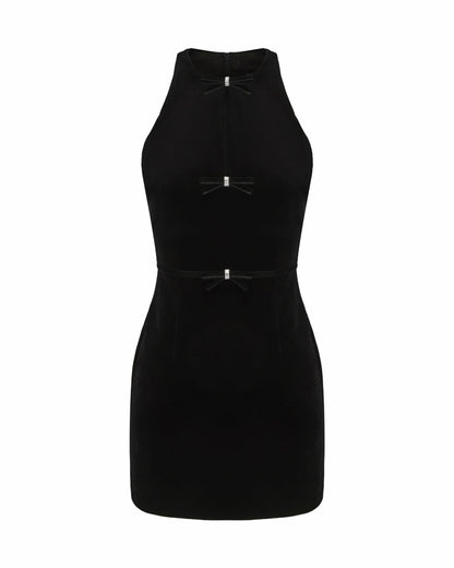 Estelle Velvet Mini Dress: Black Mini Dress for Cocktail Party - Nana Jacqueline