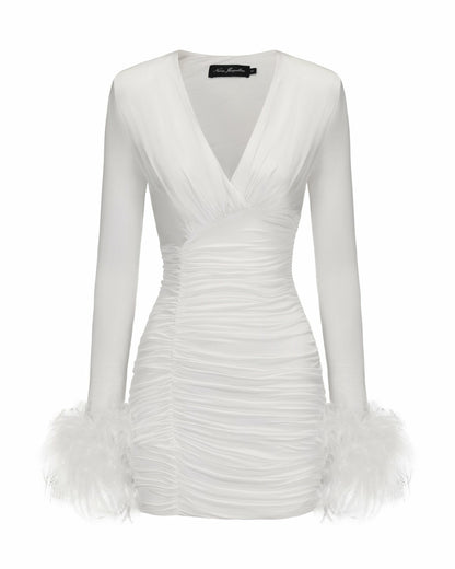 Théa Dress: White Mini Dress for Wedding After-Party - Nana Jacqueline