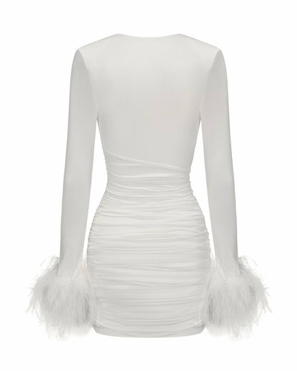 Théa Dress: White Mini Dress for Wedding After-Party - Nana Jacqueline