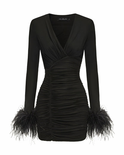 Théa Dress: Black Mini Dress for Cocktail Party - Nana Jacqueline