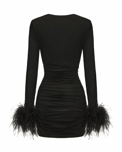 Théa Dress: Black Mini Dress for Cocktail Party - Nana Jacqueline
