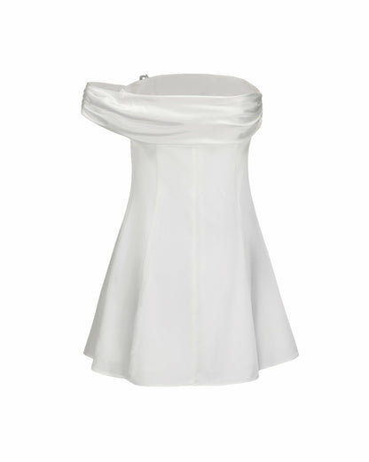 Cornelia Dress: White Mini Dress for Bridal Shower - Nana Jacqueline