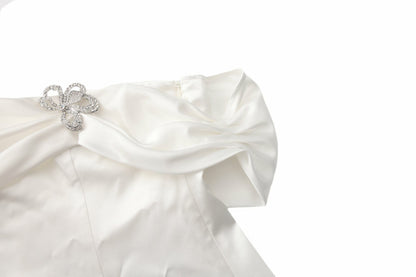 Cornelia Dress: White Mini Dress for Bridal Shower - Nana Jacqueline
