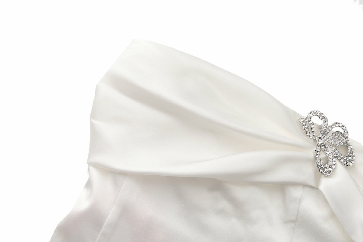 Cornelia Dress: White Mini Dress for Bridal Shower - Nana Jacqueline