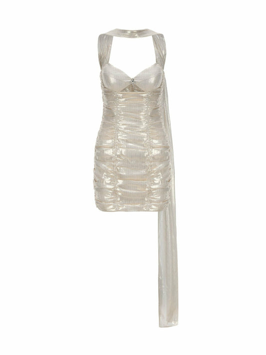 Tess Dress: Gold Mini Dress for Cocktail Party - Nana Jacqueline