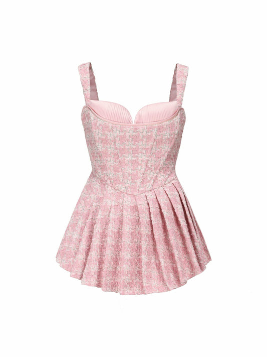 Chelsea Tweed Dress: Pink Mini Dress for Birthday Celebration - Nana Jacqueline
