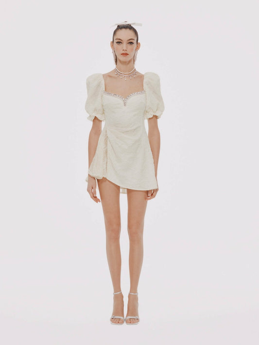 Ysabella Dress: White Mini Dress for Bridal Shower - Nana Jacqueline
