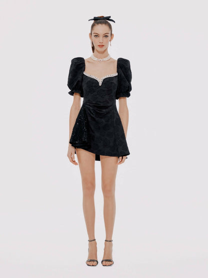 Ysabella Dress: Black Mini Dress for Cocktail Party - Nana Jacqueline