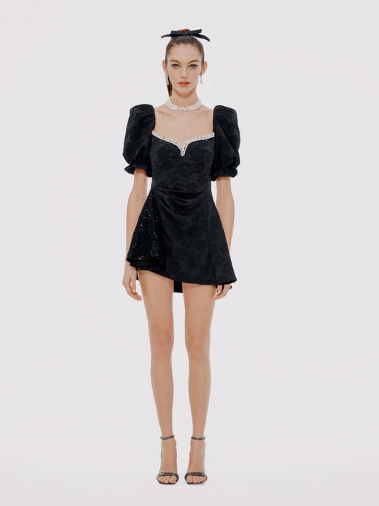 Ysabella Dress: Black Mini Dress for Cocktail Party - Nana Jacqueline