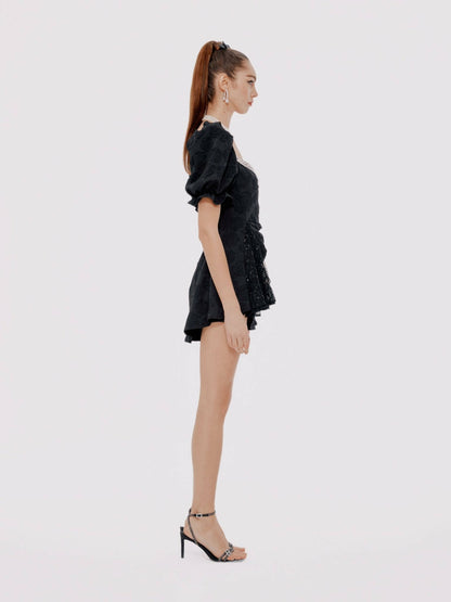 Ysabella Dress: Black Mini Dress for Cocktail Party - Nana Jacqueline