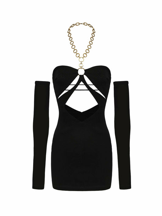 Tilda Dress: Black Mini Dress for Cocktail Party - Nana Jacqueline