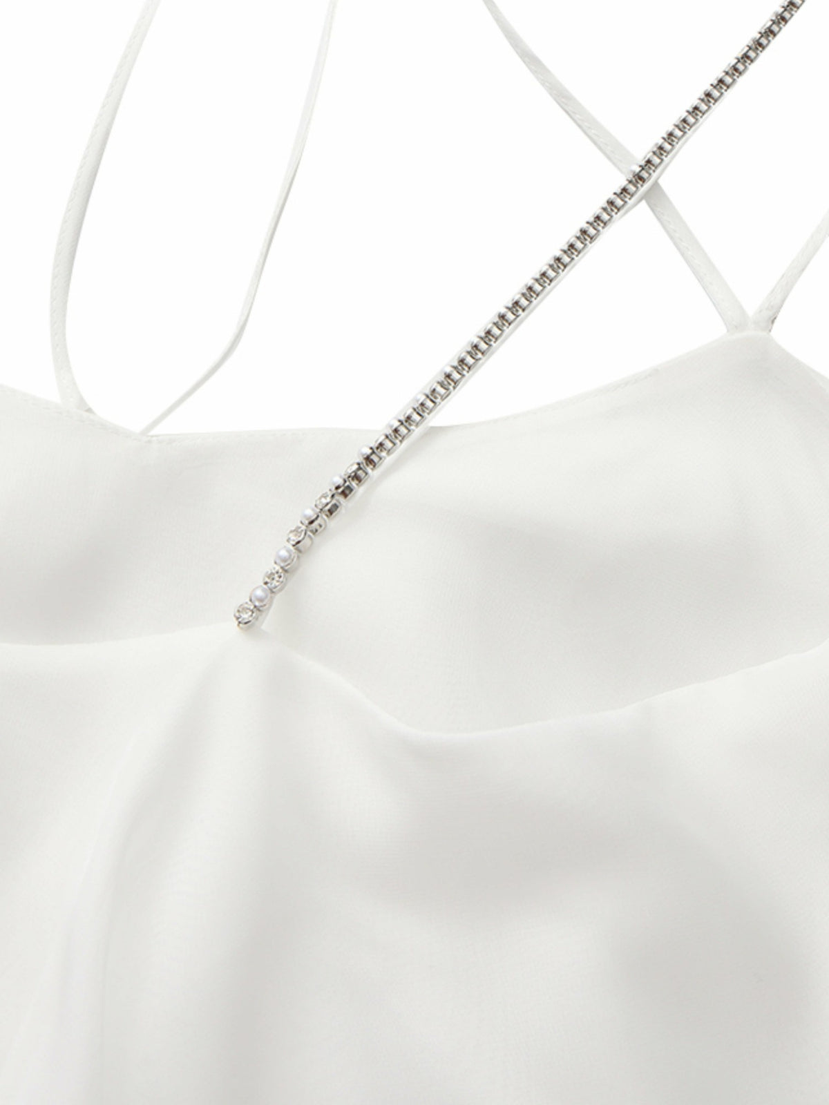 Florence Tiered Chiffon White Dress - Nana Jacqueline