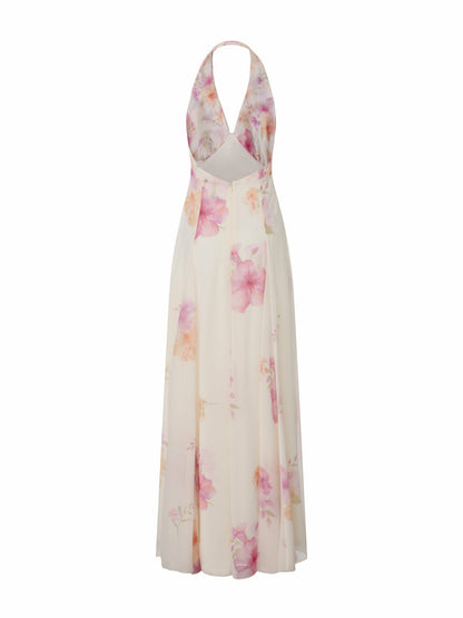 Lana Halter Floral Cream Dress - Nana Jacqueline