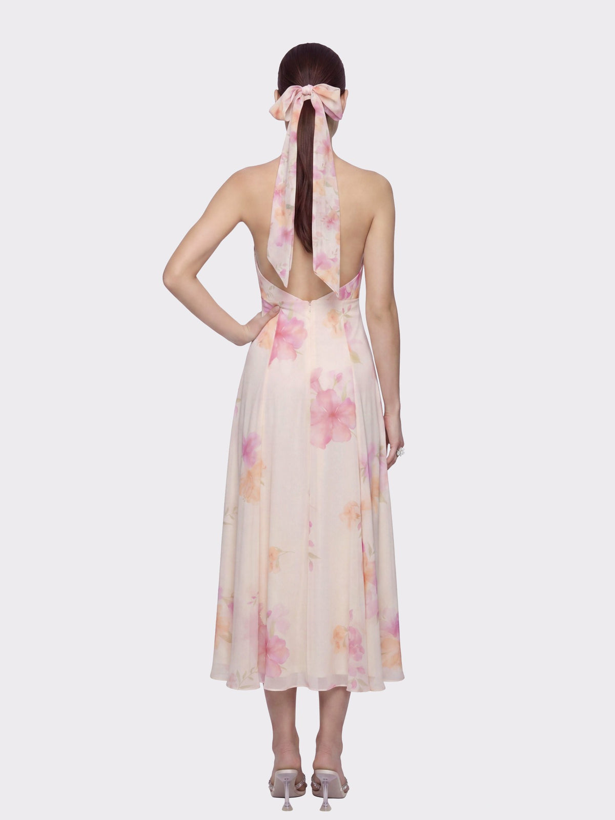 Lana Halter Floral Cream Dress - Nana Jacqueline