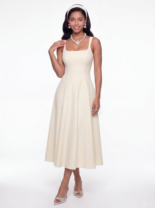 Delilah Cut Out Back Champagne Dress - Nana Jacqueline